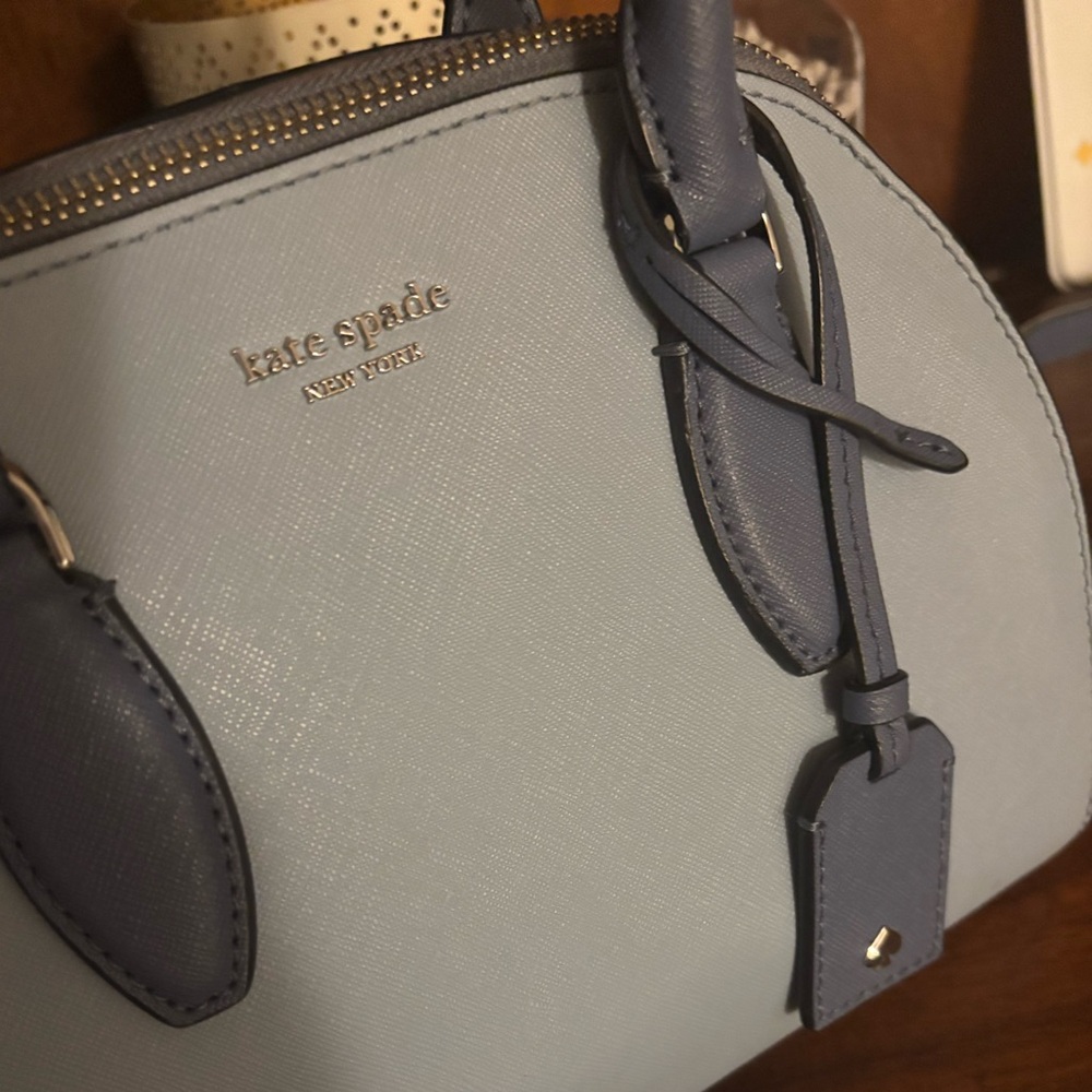 Kate Spade Reiley Medium Dome Satchel in Blue Dawn Saffiano Leather - Picture 2 of 5